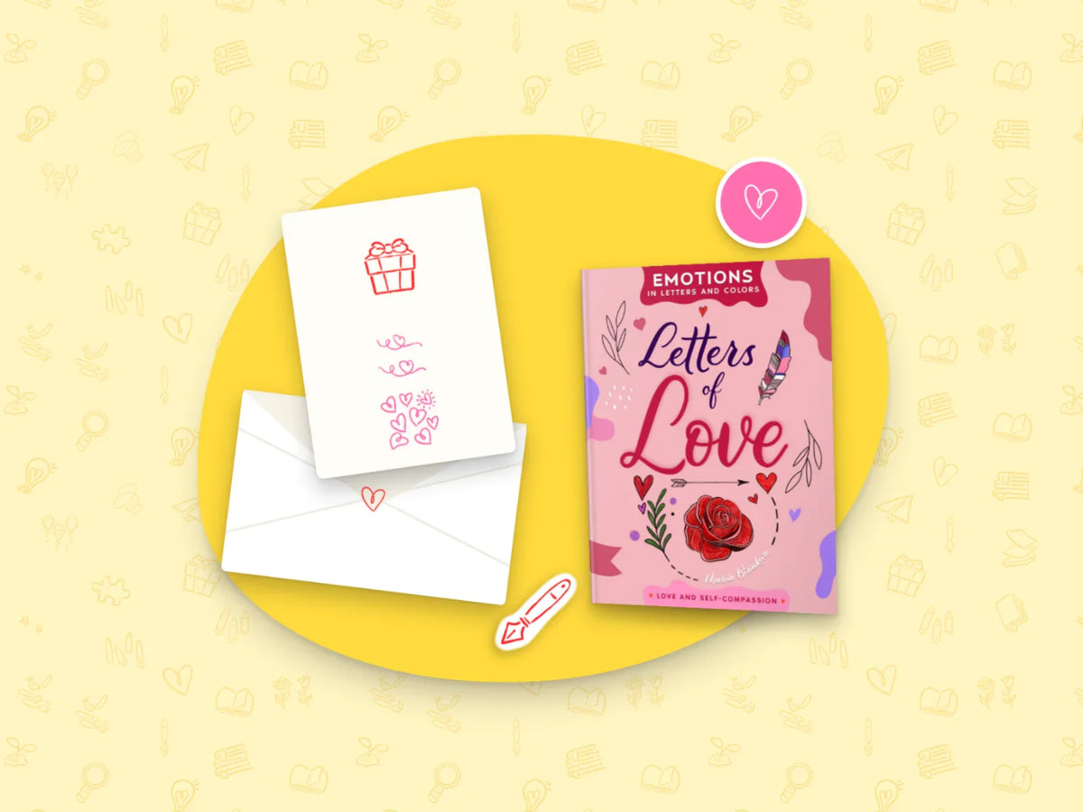 Letters of Love with a handmade card, an envelope and a pen