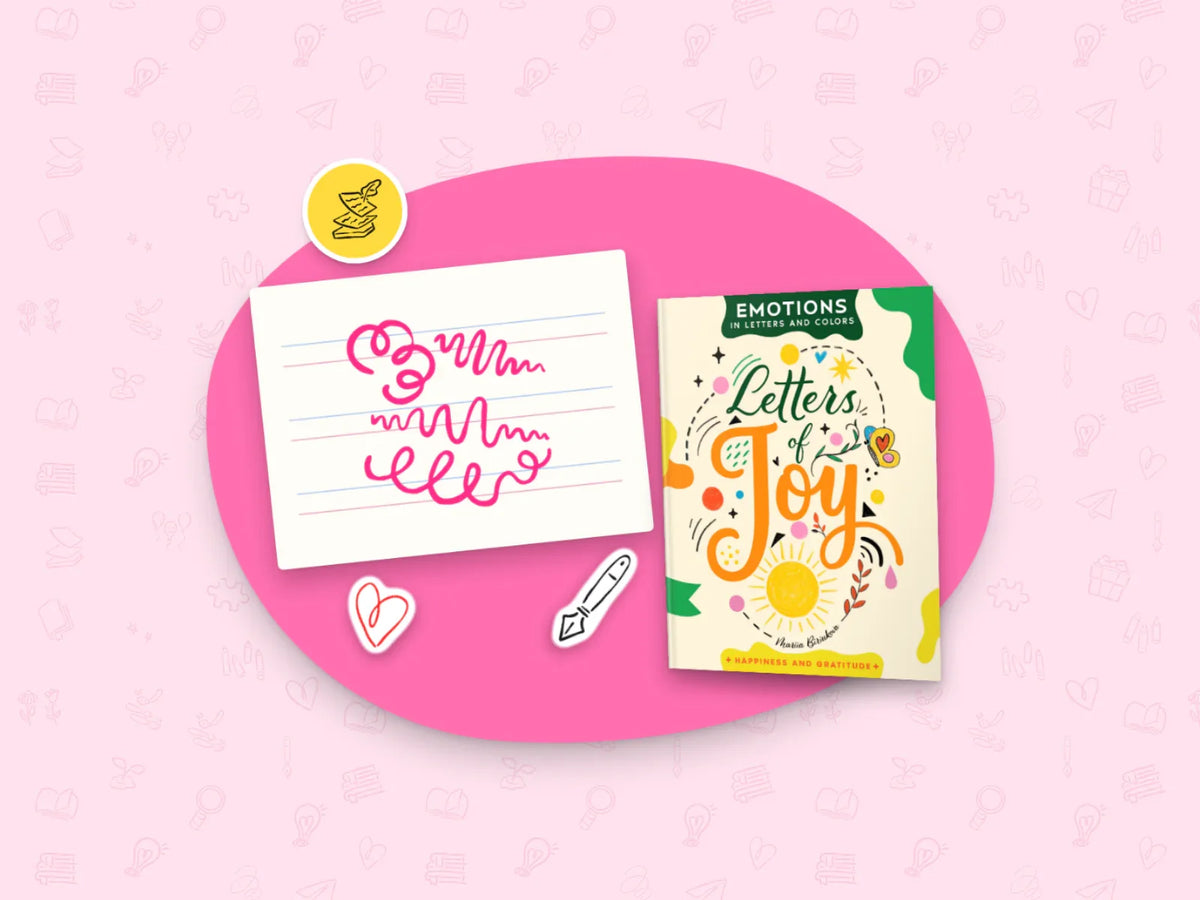 Letters of Joy with a lettering guideline sheet