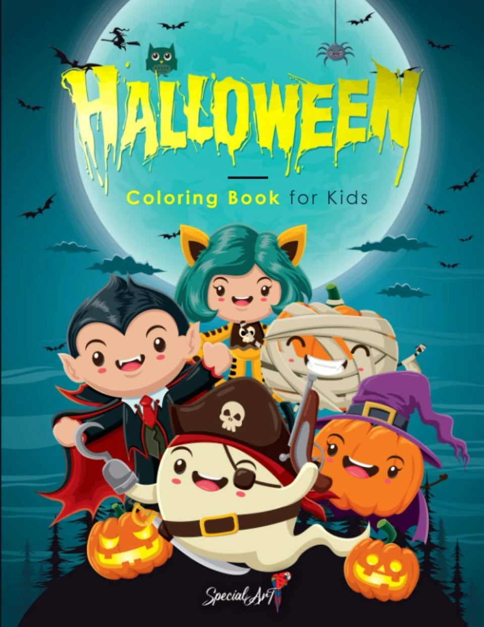 Halloween Coloring Book for Kids, front cover