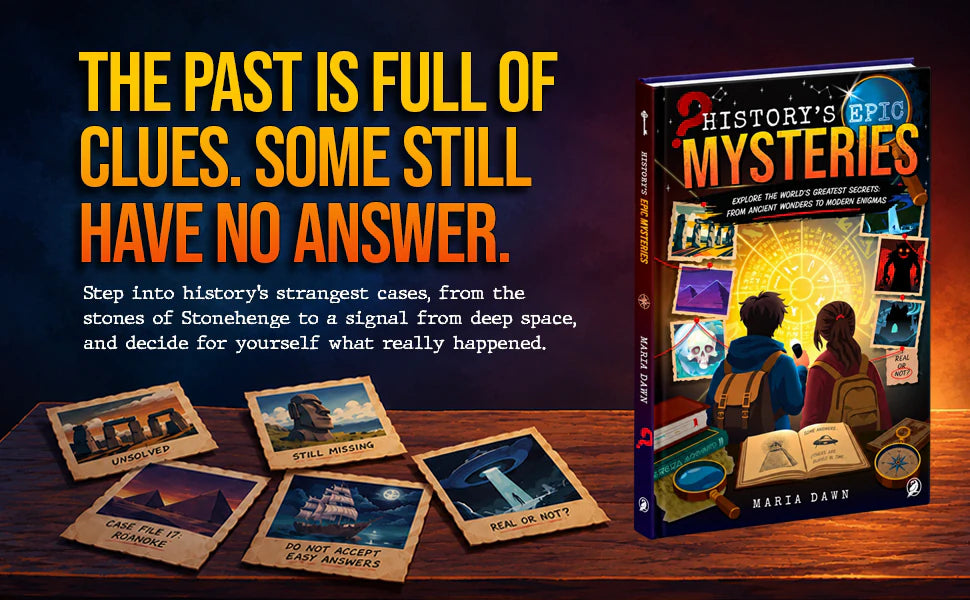 The past is full of clues. Some still have no answer: the book next to polaroids of unsolved cases on a wooden table.