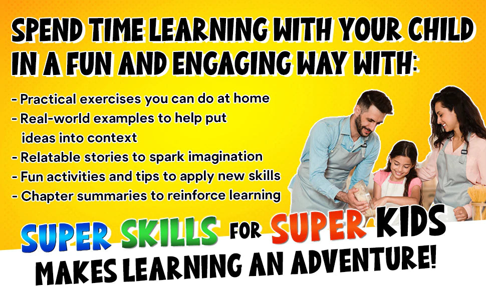 A mom, a dad and their daughter bake together: spend time learning with your child in a fun and engaging way.