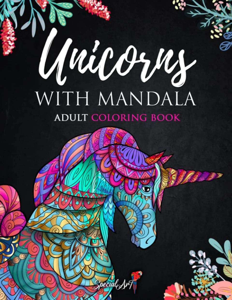 Unicorns with Mandalas, front cover