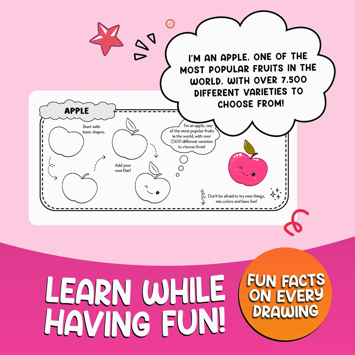 Learn while having fun: the apple page, step by step, with its fun fact