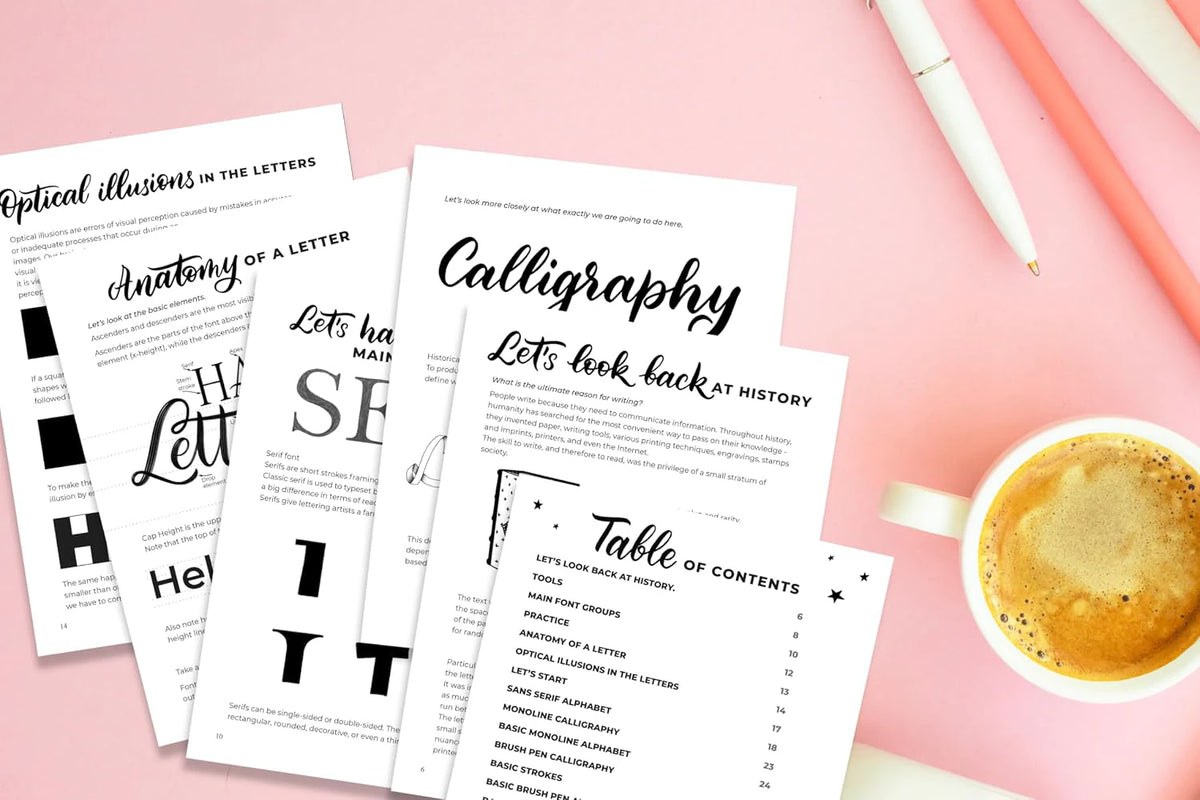 The guide open at the Calligraphy chapter