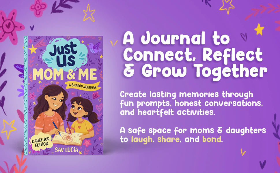 Mom & Me, Daughter Edition: the cover next to the words A Journal to Connect, Reflect & Grow Together.