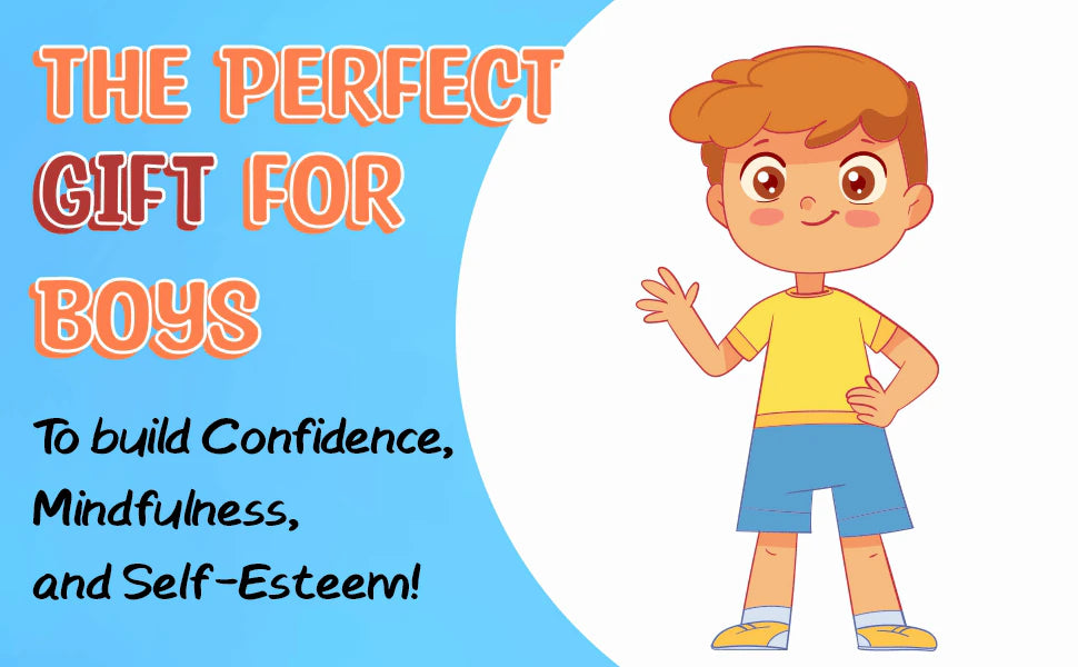 The perfect gift for boys to build confidence and self-esteem: a smiling boy waves hello.