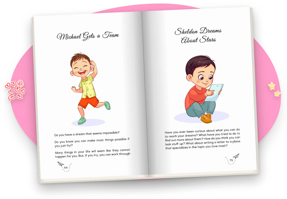 Dream Big and Be Yourself open at Michael Gets a Team and Sheldon Dreams About Stars, in color.