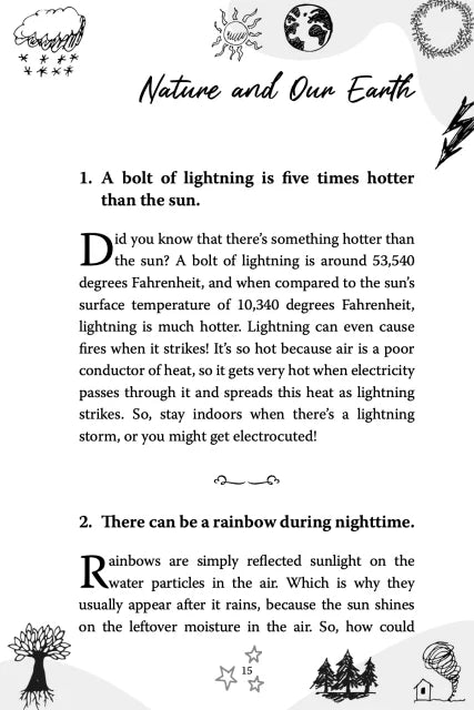 A page from 100 Amazing Facts for Kids: Nature and Our Earth