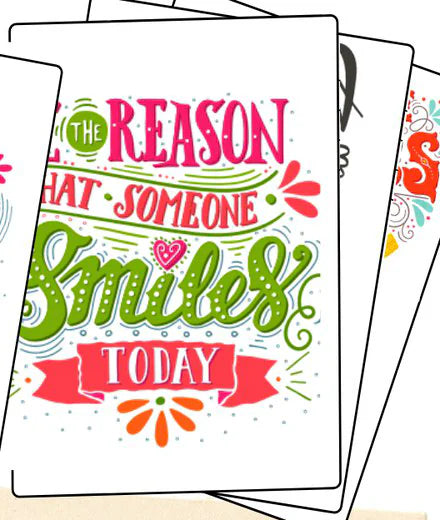 A lettering project: The reason that someone smiles today, in colorful letters