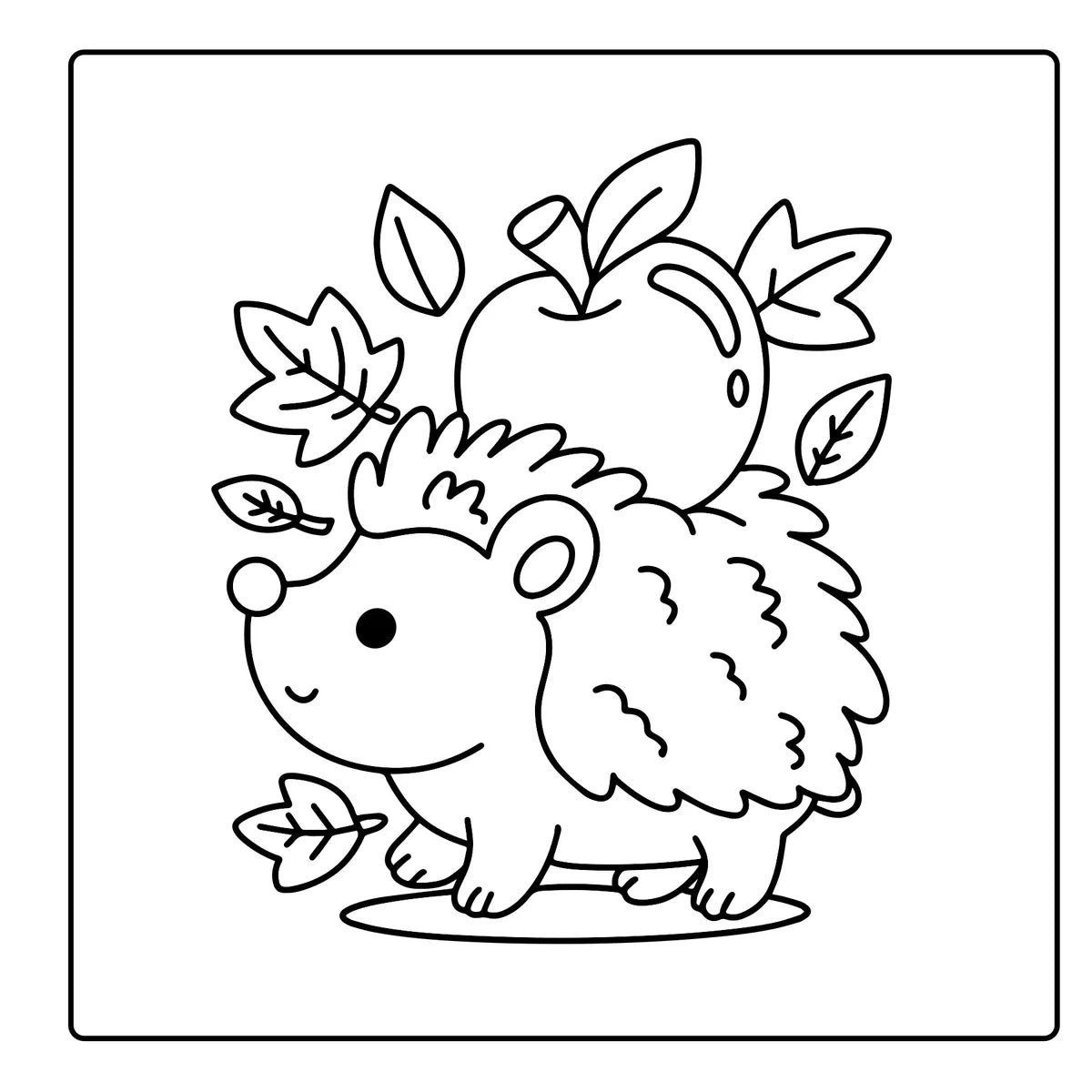 Cozy Autumn, inside page: A hedgehog among apples