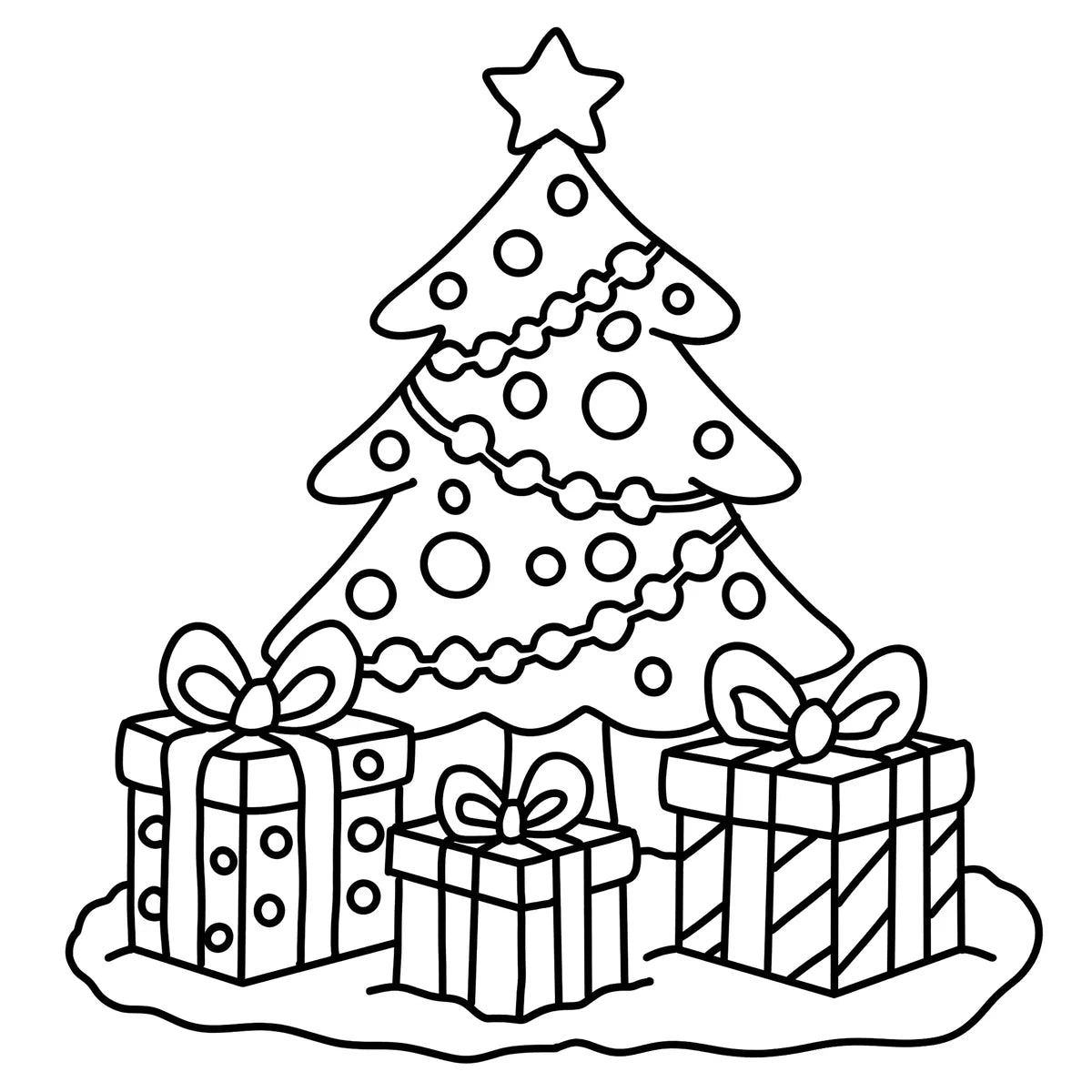 Cozy Winter, inside page: A tree full of gifts
