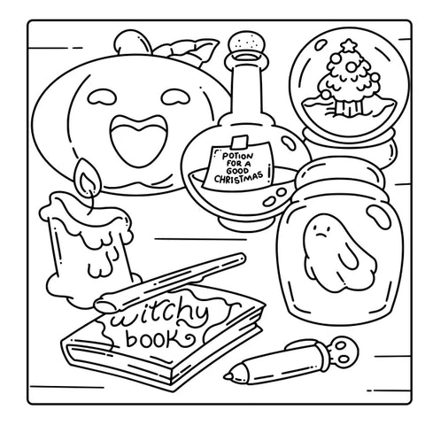 A page to color from Spooky Christmas