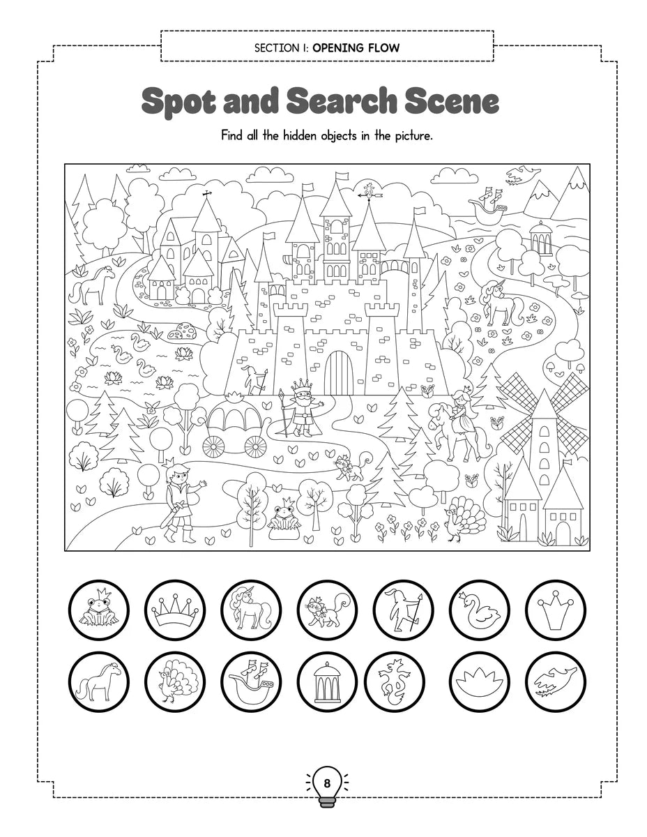 The Ultimate Activity Book for Super Smart Girls, inside page: Spot and Search Scene
