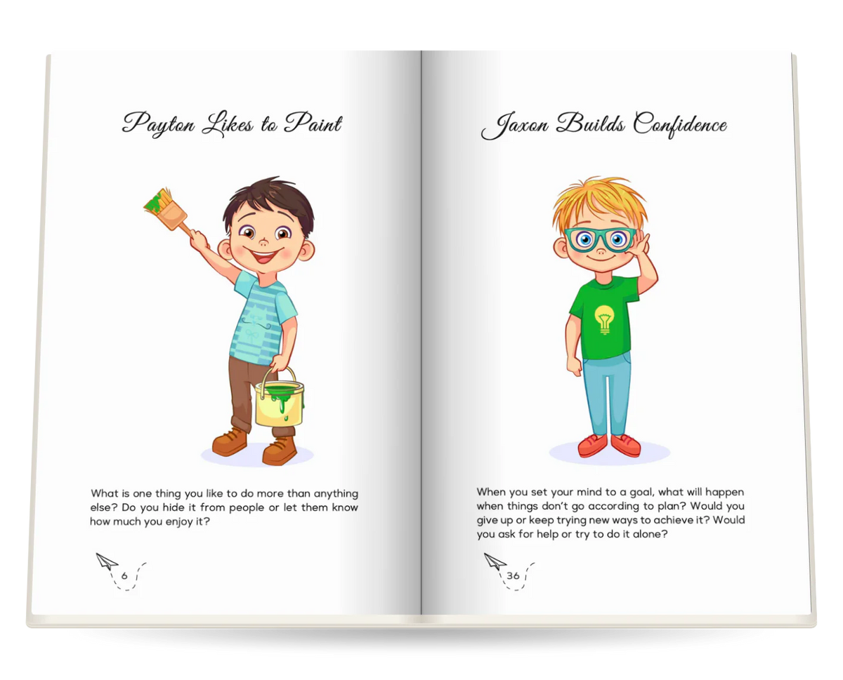 Dream Big and Be Yourself, Boys open at Payton Likes to Paint and Jaxon Builds Confidence