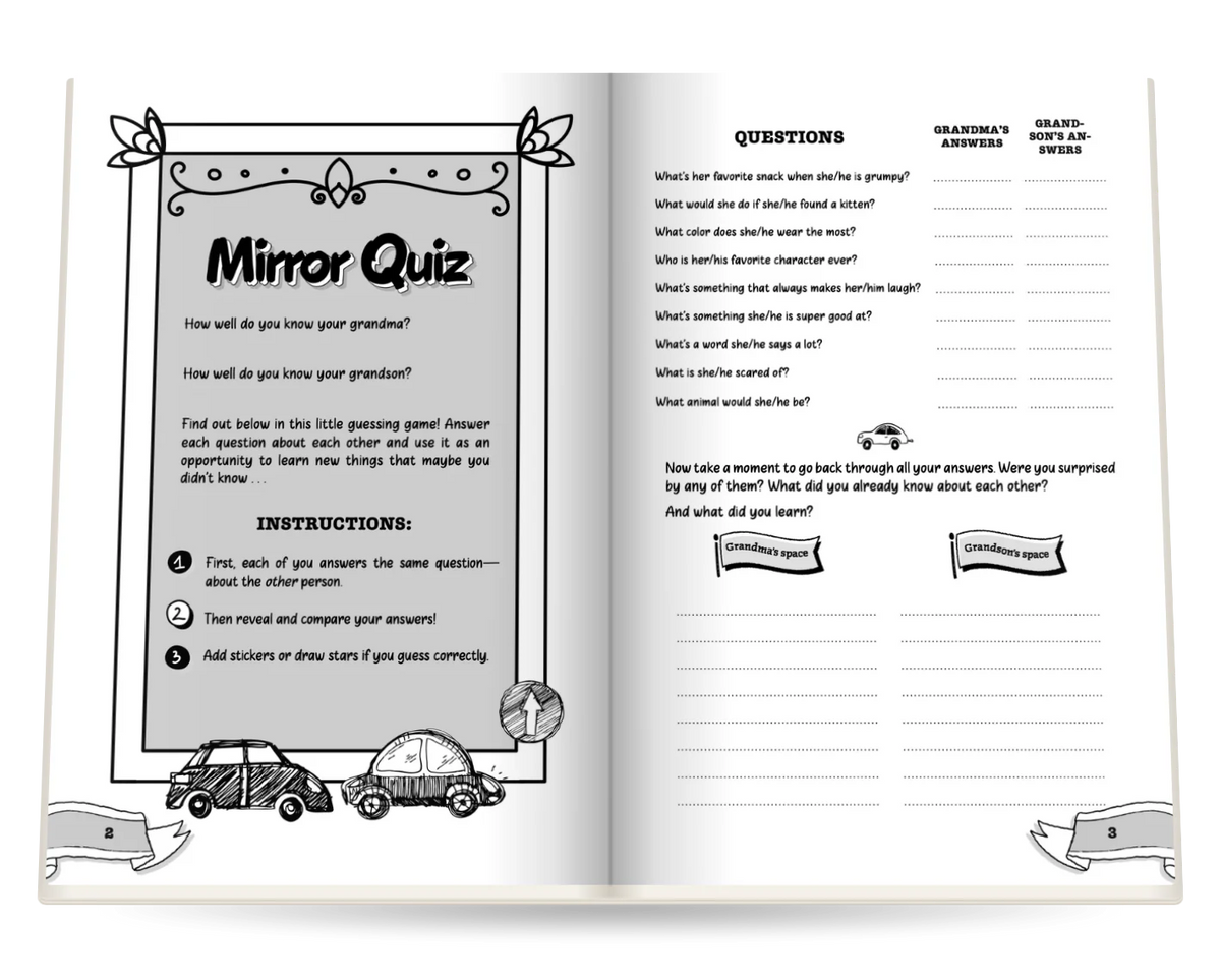 Grandma & Me, Grandmothers & Grandsons open at Mirror Quiz and Questions for both of you