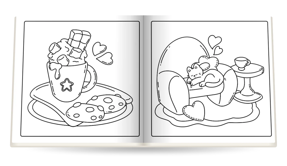 Self-Love Vibes open at Cocoa and cookies and Cocoa and cookies, colored in