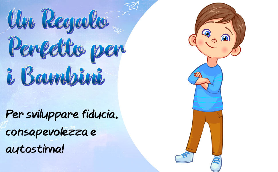 Il regalo giusto per far crescere fiducia e autostima: un bambino sorridente con le braccia incrociate.