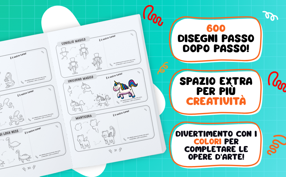 Imparare a disegnare passo dopo passo per bambini: anteprima del libro