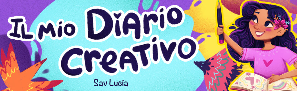 Il Mio Diario Creativo di Sav Lucia: il titolo e la ragazza della copertina che disegna nel suo libro.